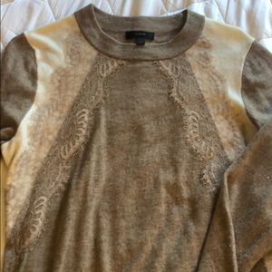 Jcrew cream and tan lace sweater